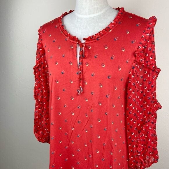 Anthropologie Maeve Jacquin Ruffle Peasant Blouse - Picture 3 of 7